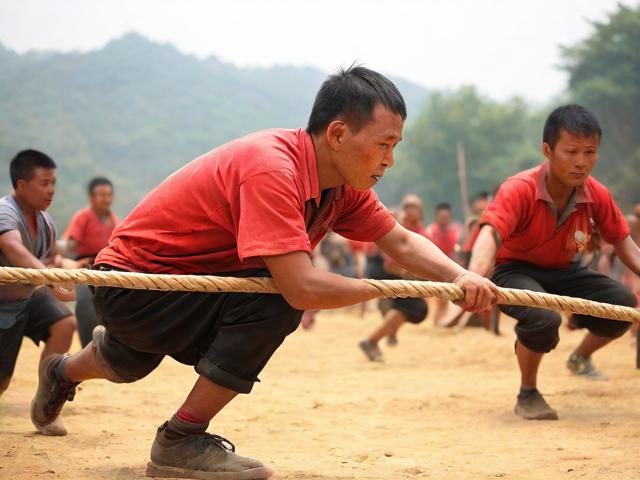 九游体育网站_ 乡村传统拔河比赛，传承民族体育文化，传统体育项目拔河